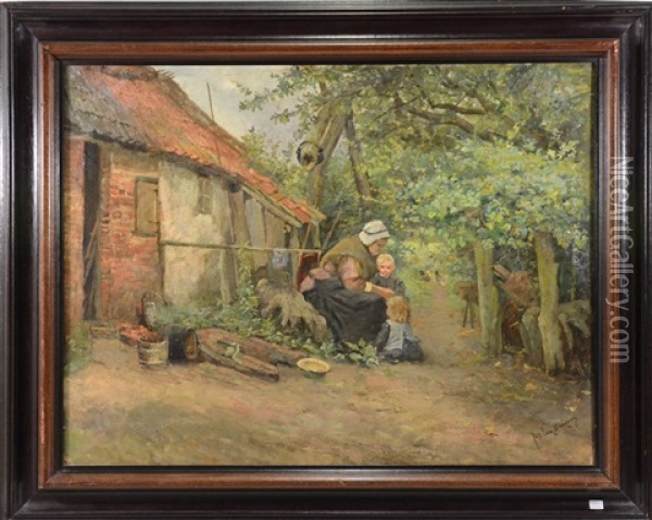 Femme Et Enfants Oil Painting - Jos van Genegen