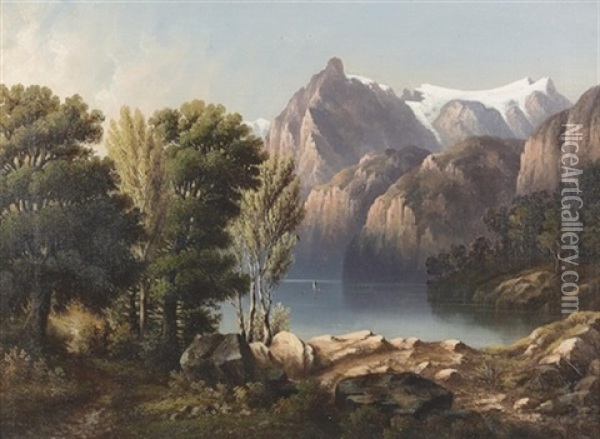 Urirothstock Am Vierwaldstattersee Oil Painting - Hubert Sattler