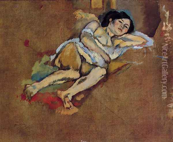 The Lounger Oil Painting - Jules Pascin