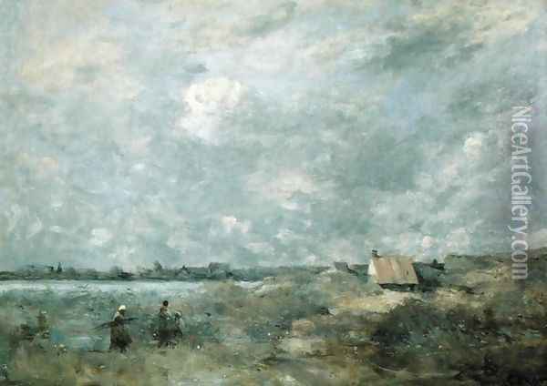 Stormy Weather, Pas de Calais, c.1870 Oil Painting - Jean-Baptiste-Camille Corot