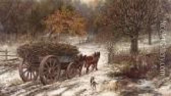 The Log Cart Oil Painting - John Smellie