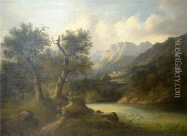 Partie Beisalzburg Oil Painting - Eduard Boehm