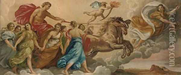 Apollo and Aurora Oil Painting - Guido Reni