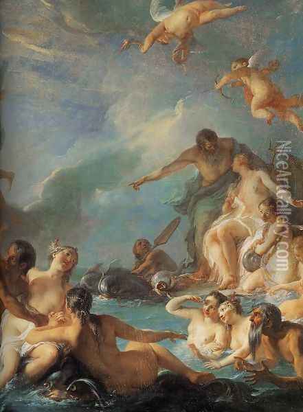 The Rape of Europa (detail) 1727 Oil Painting - Noel-Nicolas Coypel