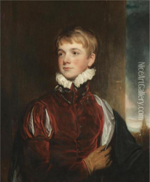 Portrait Of Thomas Tooke (1810-1857) Oil Painting - Martin Archer Shee