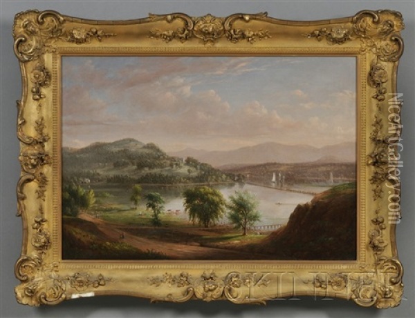 Mount Merino And South Bay, Columbia County, New York Oil Painting - Henry Ary