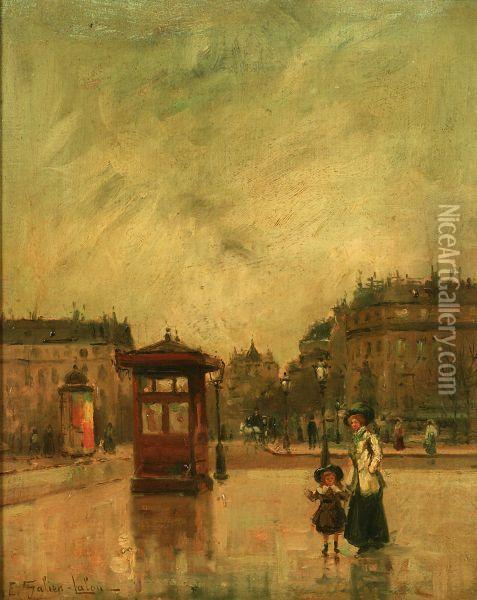 Calle Paris Oil Painting - Eugene Galien-Laloue