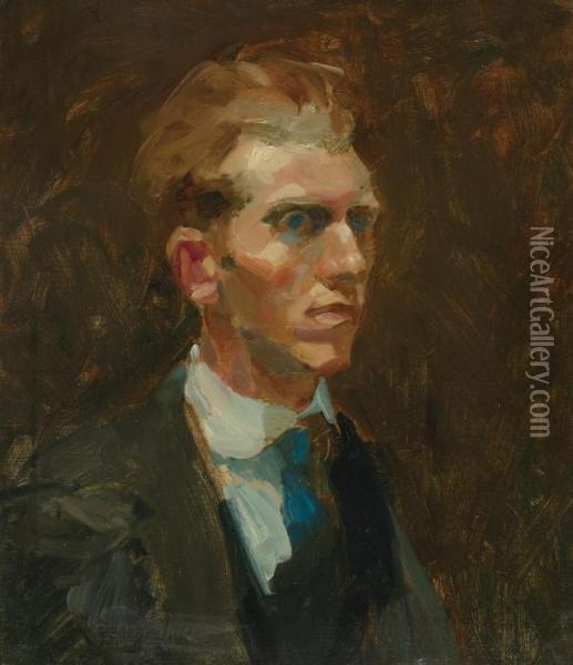 Portrait Of A Young Man Oil Painting - George Luks
