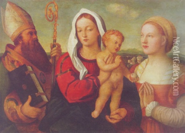Sacra Conversazione Oil Painting - Benedetto Diana