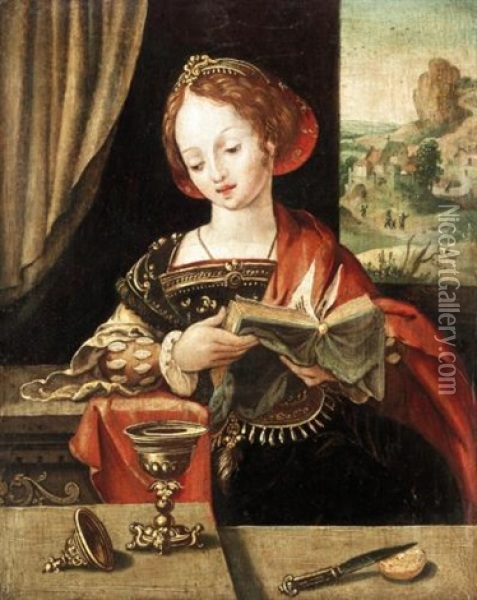Mary Magdalene Oil Painting -  Master of the Parrot