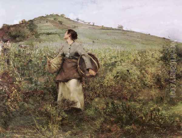 At Harvest Time Oil Painting - Jules Bastien-Lepage