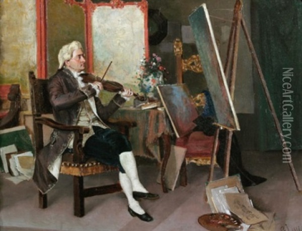 The Conoisseur Oil Painting - Giovanni Lessi