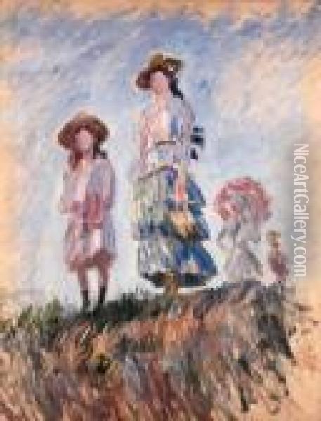 Promenade (esquisse) Oil Painting - Claude Oscar Monet