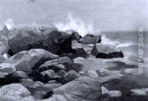 Crashing Surf Oil Painting - Edward Chalmers Leavitt