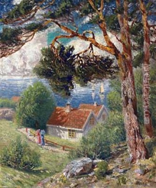 Et Glott Av Fjorden Oil Painting - Karl Edvard Diriks