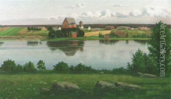 Hattulan Kirkko Oil Painting - Oskar Saxelin