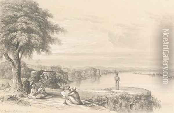 Fort Monghir, on the Ganges, near Patna Oil Painting - Colonel George Francis White