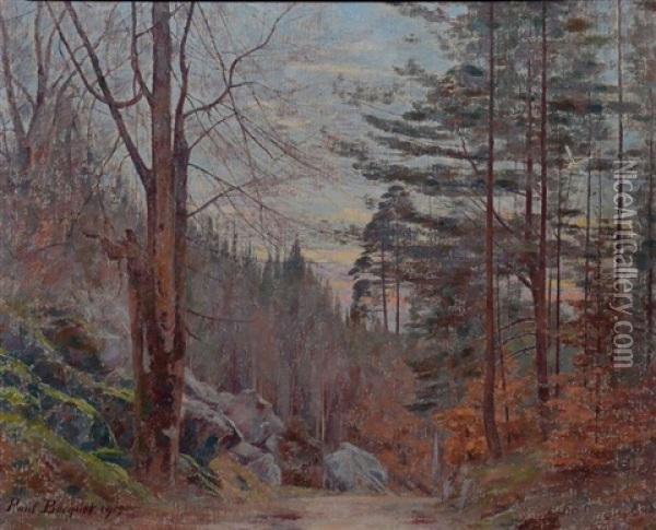 Les Rochers En Foret De Fontainebleau A L'automne Oil Painting - Paul Bocquet
