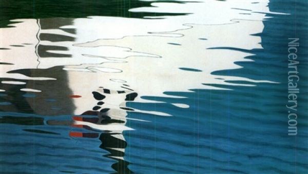 Spiegelung Auf Dem Wasser Oil Painting - Hans Emmenegger