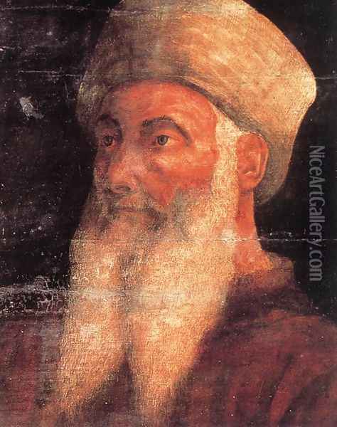 Five Famous Men (detail-2) c. 1450 Oil Painting - Paolo Uccello