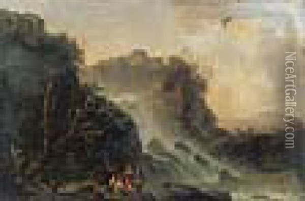 Les Cascatelles De Tivoli Oil Painting - Johann Gottlieb Hackert