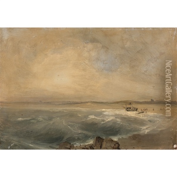 Marine Oil Painting - Camille Joseph Etienne Roqueplan