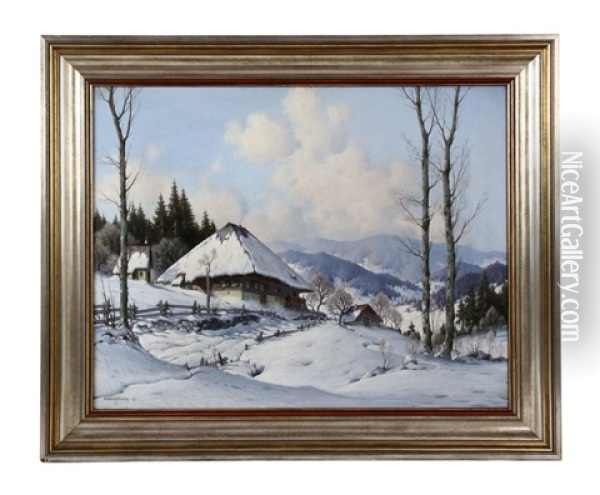 Wintertag In Ellersbach Oil Painting - Karl Hauptmann