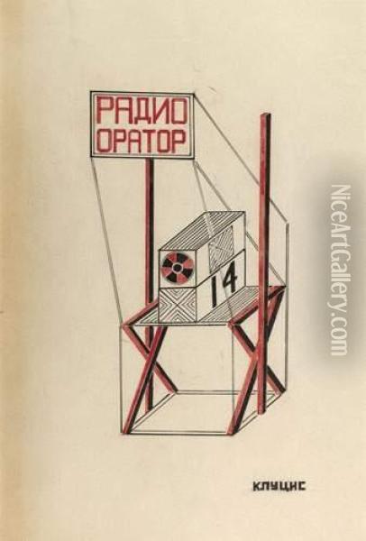 Radio Operator Oil Painting - Gustav Gustavovich Kluzis