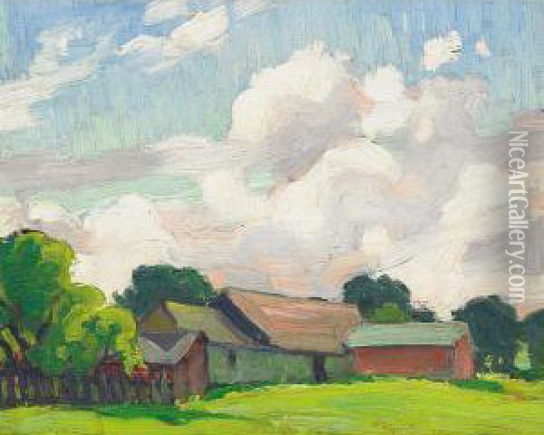 Farmstead Oil Painting - George Arthur Kulmala