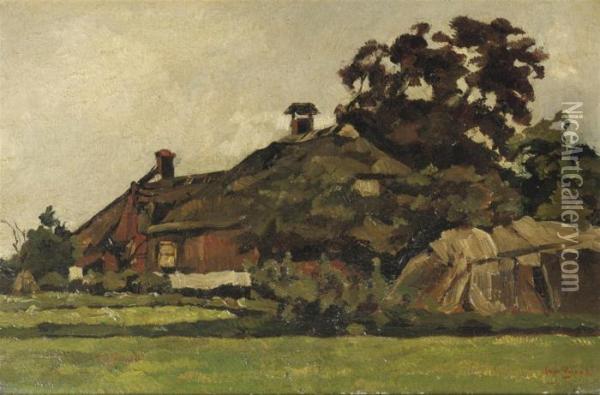 A Farm House Under Trees Oil Painting - Willem de Zwart