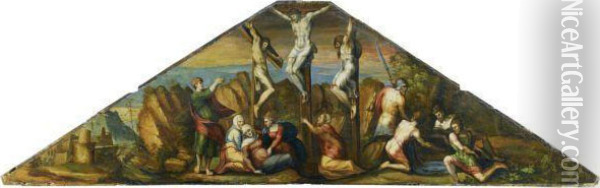 The Crucifixion Oil Painting - Alonso Berruguete