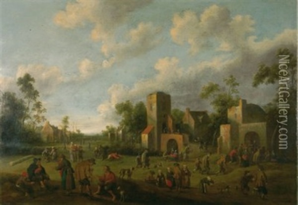 Niederlandische Dorflandschaft Oil Painting - Joost Cornelisz. Droochsloot