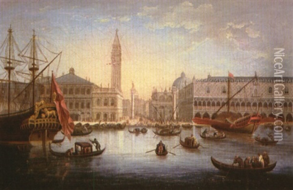 Venezia, Il Bacino Di San Marco Oil Painting - Hendrick Frans van Lint