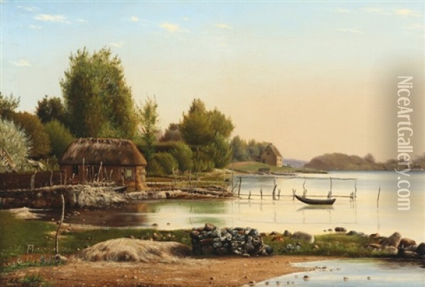 Danish Landscape Oil Painting - Anton Erik Christian Thorenfeld
