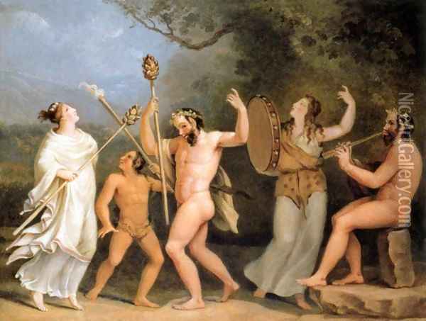 Dance of the Fauns and the Meneads Oil Painting - Johann Heinrich Wilhelm Tischbein