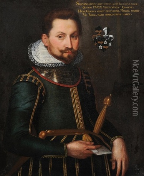 Portrait Eines Edelmannes Oil Painting - Francesco Zucco