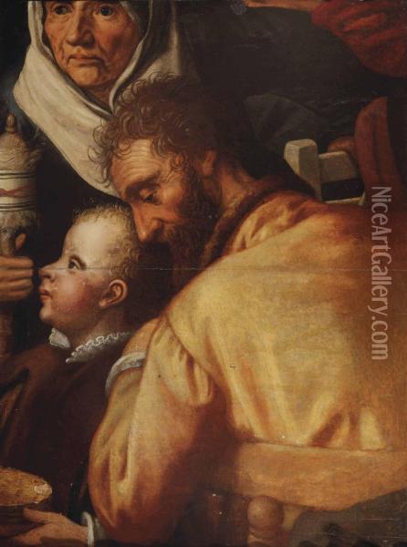 The Adoration Of The Shepherds: A Fragment Oil Painting - Pieter Aertsen