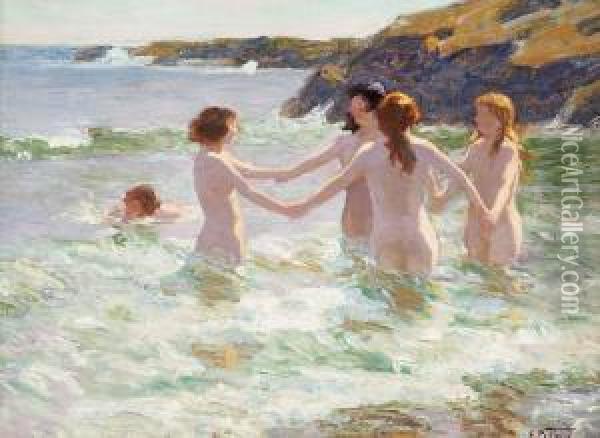 Water Nymphs Oil Painting - Edward Henry Potthast