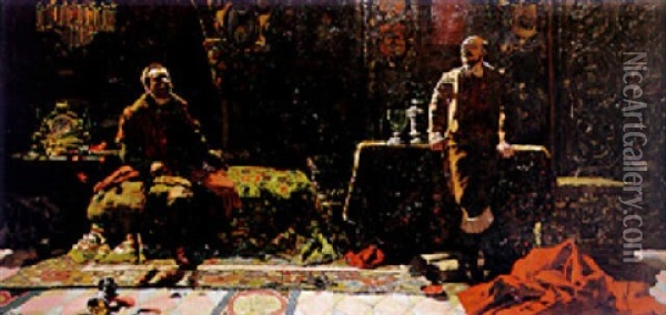 Scene From The Undivine Comedy By Zygmut Krasinski Oil Painting - Ludwik Stasiak