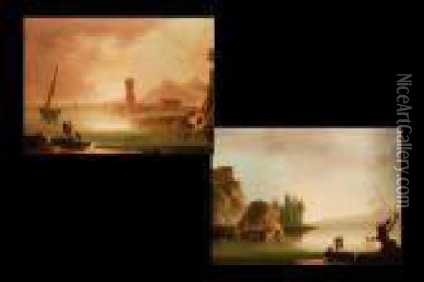 Gemaldepaar
 Grossformatige See-landschaften Mit Oil Painting - Jean-Baptiste Lallemand
