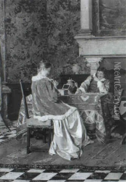 Die Verlobung Oil Painting - Ernst Meisel