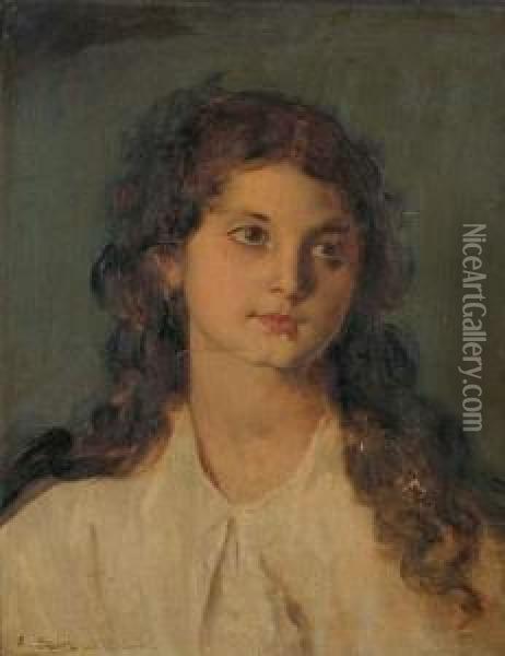 Portrait D'une Jeune Fille De Capri Oil Painting - Edouard Alexandre Sain