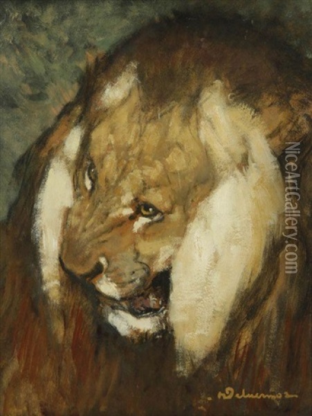 Tete De Lion Oil Painting - Henri Deluermoz