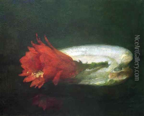 Shell And Flower Oil Painting - John La Farge