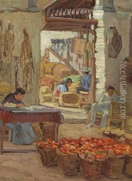 Marketplace Oil Painting - Anna Lee Stacey