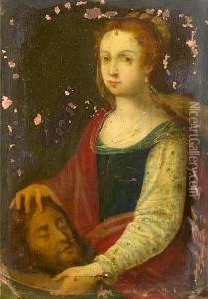 Salome With The Head Of Saint John The Baptist Oil Painting - Lavinia Fontana
