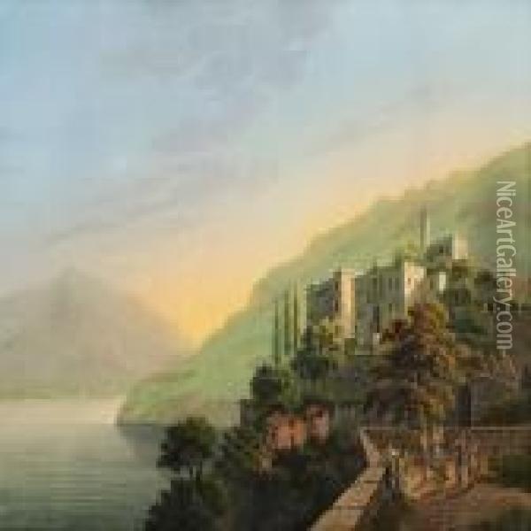 Two Swiss Landscapes Oil Painting - Ludwig Bleuler