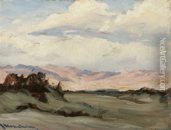 Atmospheric Desert Landscape Oil Painting - Jean Mannheim