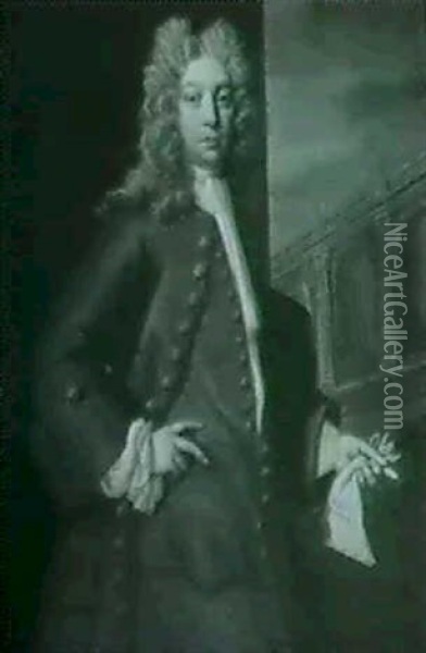 Portrait Of Mr. Harnage Of Belswardyne Hall, Shropshire Oil Painting - Hans Hysing