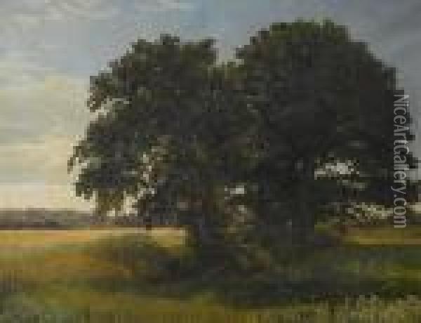 The Old Oak, West Belmont Oil Painting - Anton Edvard Kieldrup